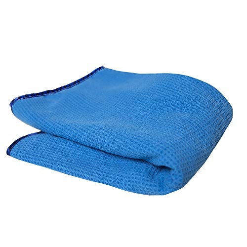 Chemical Guys MIC708 Waffle Weave Glass and Windor Microfiber Towel, Great for Cars, Trucks, SUVs, RVs & More, Blue (24"x16") - color: Blue, size: 24"x 16"