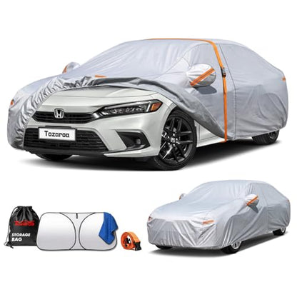 Car Cover Waterproof All-Weather,Heavy-Duty Outdoor Full Exterior Automobiles Sedan/Coupe (Length 179-185 inch) with Windshield Sun Shade Universal Fit Toyota Corolla,Honda Civic,Jetta etc - size: Fit Sedan Length 179-185 inch(3L)