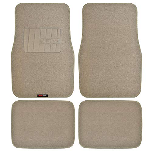 Motor Trend FatRug Premium Carpet Car Floor Mats - Thick Robust Auto Gear, Universal Fit for Your Car Truck or SUV, Beige - color: Beige