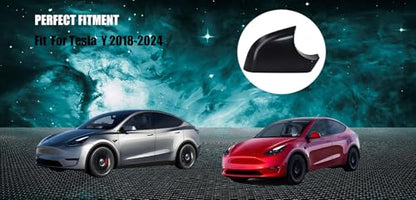 fit For Tesla Model Y Front Wing Mirror Cover Holder Lower Tray 2018-2024， Side Mirror Bottom Cover Replacement for Tesla Model Y Wing Repair (right side black) - size: Model Y Right Side Black
