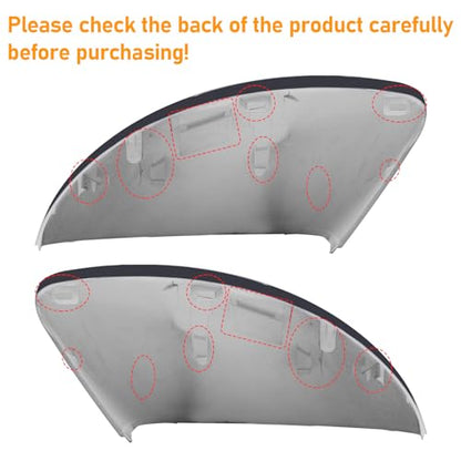 Moonlinks Compatible with Nissan Sentra 2020 2021 2022 2023 2024 Side Mirror Cover Replacement, Gray Left Driver & Right Passenger Clip-on Mirror Cap for Sentra S/SR/SV/Sense/Advance/Exclusive - color: Gray-Pair
