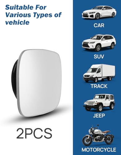 JOYTUTUS Blind Spot Mirror 2 Pack HD Frameless Convex Glass for Wide Angle View and Safer Lane Changing Compatible with Cars SUVs Trucks RVs Easy Stick On & Long Lasting Durability