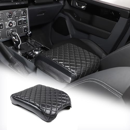 Armrest Box Cover Center Console Pad Compatible with Ineos Grenadier 2020-2024, Comfortable, Breathable, Waterproof Leather Center Console Armrest Cushion (Carbon Fiber Pattern) - color: Carbon Fiber Pattern