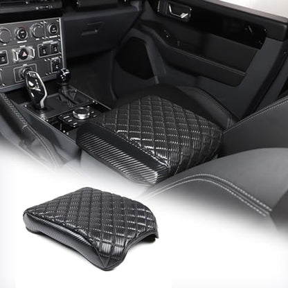 Armrest Box Cover Center Console Pad Compatible with Ineos Grenadier 2020-2024, Comfortable, Breathable, Waterproof Leather Center Console Armrest Cushion (Carbon Fiber Pattern) - color: Carbon Fiber Pattern