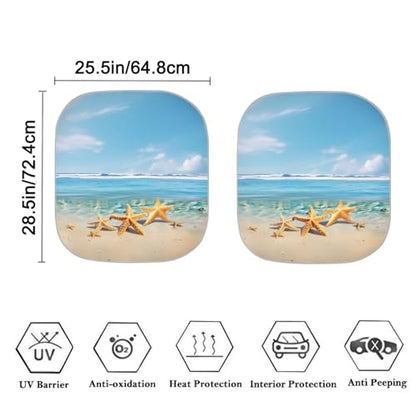 Beach Pattern Automotive Windshield Sunshade Universal Car Front Windows Sunshade Car Accessories Summer Car Essentials for Travel Outdoors - color: Beach