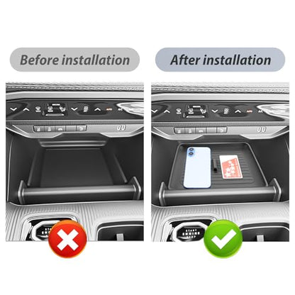 SKTU for 2026 Jeep Cherokee Wireless Charging Mat 2026+ Jeep Cherokee (Base/Laredo/Limited/Overland) Center Console Non-Slip Pad 2026 Cherokee Accessories 2026 Cherokee Rubber Console Mat Durable - color: 2026+ Cherokee Wireless Charging Mat