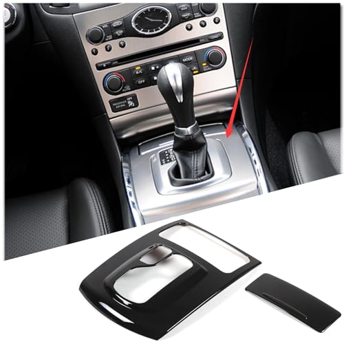 Gear Shift Panel Trim Cover Compatible with Infiniti G37 2009-2013, ABS Plastic Gear Shifter Console Anti-Scratch Frame Cover Accessories (Gloss Black) - color: gloss black