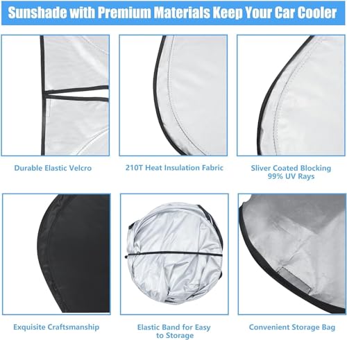 Windshield Sun Shade for Hyun-dai Palisade 2026 2025 2024 2023 2022 2021 2020 Accessories Window Sunshade Fit Hyun-dai Palisade Front Window Shade Sun Visor Blocks UV Keep Car Cooler - size: Ab2. for Hyundai Palisade 2020-2025