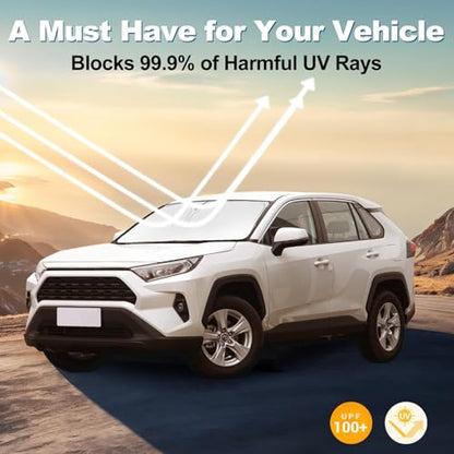 for 2019-2026 Toyota RAV4 - Premium Sunshade for Ultimate Heat & UV Protection, Foldable Front Windshield Sun Shade for SUV Crossover, TRD Off-Road, LE XLE XSE Hybrid Adventure Accessories - size: for Toyota RAV4 2019-2026