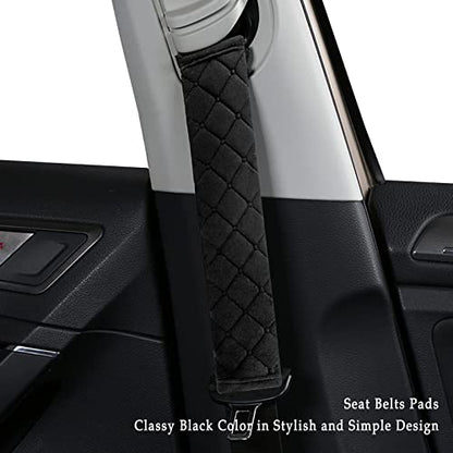 NEPAK 6 Pack Car Seat Strap Pads,Universal Car Seat Belt Pads Cover,Seat Belt Shoulder Strap Covers Harness Pad for Car/Bag,Protect Your Neck and Shoulder(Black)