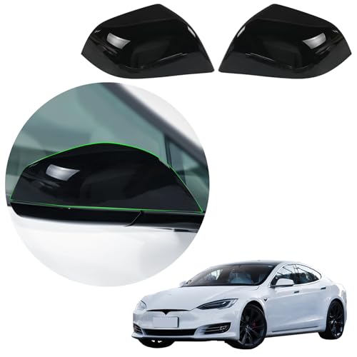 Side Mirror Cover for Tesla Car Exterior Accessories ABS Plastic Outside Cap (Pack of 2)(Model S 2016-2020 Gloss Black) - color: Gloss Black, size: Model S 2016-2020