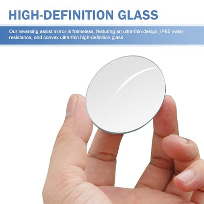 Blind Spot Mirror, 2PCS Vehicle Reversing Rear View Mirror, 360 Degree Adjustable Frameless Design, Universal for Most Cars (White)