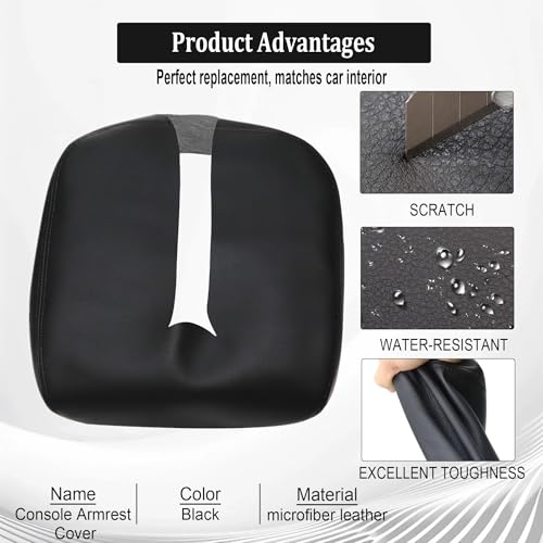 GXARTS Console Lid Armrest Cover Black Fit for Chevy Avalanche Suburban Tahoe Silverado GMC Yukon XL Sierra 2007 2008 2009 2010 2011 2012 2013 2014 Center Console Lid Replacement - color: Balck
