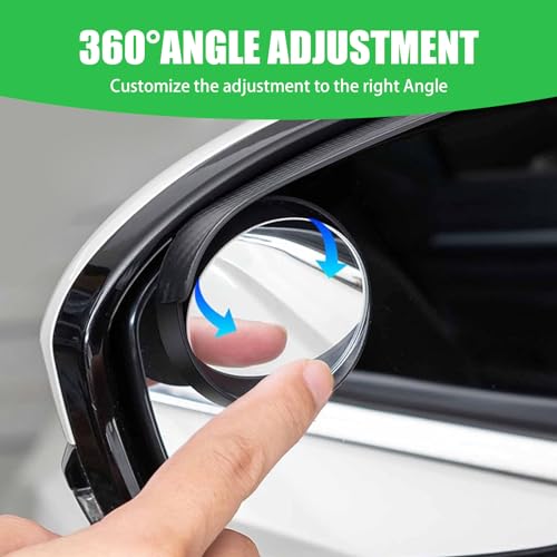 UGSHY Pack-2 Car Rearview Mirror Rain Eyebrows and Blind Spot Mirror, Universal Auxiliary Replacements for Most Cars, Trucks and Vans (Carbon Fiber Black)