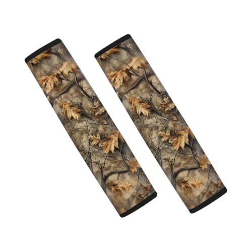 Camouflage Hunting Automotive Seat Belt Cover Thickened Seatbelt Shoulder Pad Cushions 2 PCS Anti-Slip Shoulder Strap Protect Universal Fit for Auto Truck Van SUV - color: Camouflage Hunting
