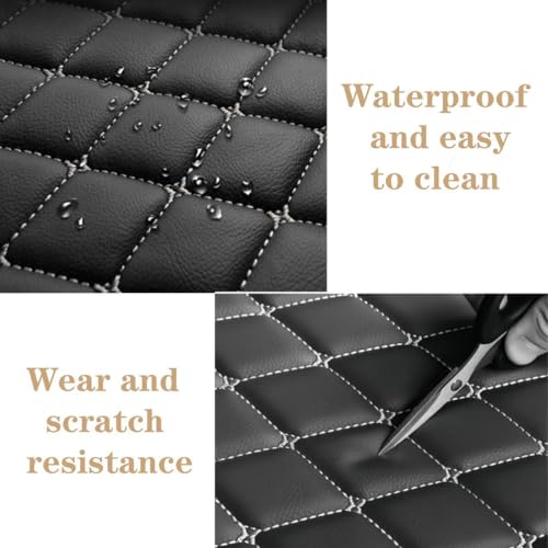 Custom Luxury Car Floor Mats Suitable for All Sedans, Sports Cars,SUV, Business Vehicles, Trucks, Waterproof and Anti Slip Fully Covered Leather Floor Mats (Beige and Black)