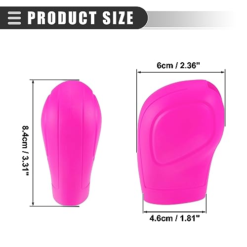 Motoforti Universal Car Gear Shift Cover Comfortable Handbrake Shifter Cover, Anti-Slip, Silicone, Rose Red, 2 Pcs - color: Rose Red