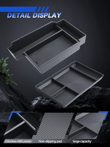 for Pathfinder Center Console Organizer Double-Layer 2022-2025 2026 Nissan Pathfinder(S/SV/SL/Rock Creek/Platinum) Accessories Armrest Box Organizer + Lower Console Organizer Tray Set 2-Pack - size: for 2022-2026 Pathfinder