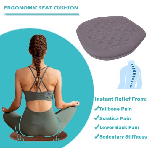 Big Ant Car Seat Cushion, Comfort Memory Foam Driver Seat Cushion Improve Driving View, Sciatica and Lower Back Pain Relief, Seat Cushions for Car Seat Driver, Home Office Chair, Wheelchair - Gray - color: Grey