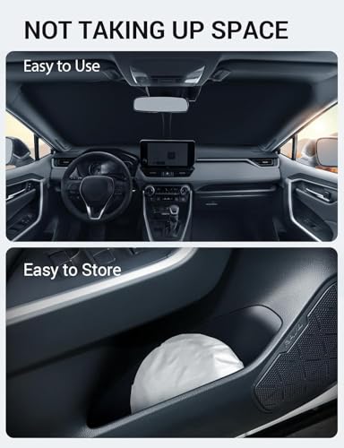 Proadsy Windshield Sun Shade for Cadillac CT4 2020-2026 Foldable Front Sunshade Protector Sun Visor Blocks UV Rays Keep Car Cooler Accessories - size: Cadillac CT4 2020-2026