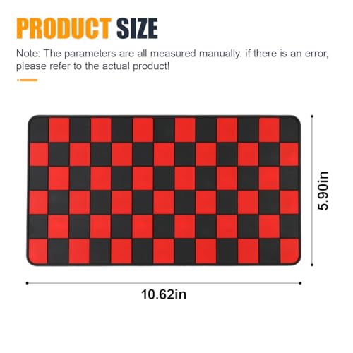 YoRise Car Dashboard Anti Slip Mat, 10.62'' × 5.90'' PVC Center Console Pad, Non-Slip Sticky Dash Mat, Washable Car Dashboard Gripping Pad for Phone, Glass, Key, GPS (Red) - color: Red
