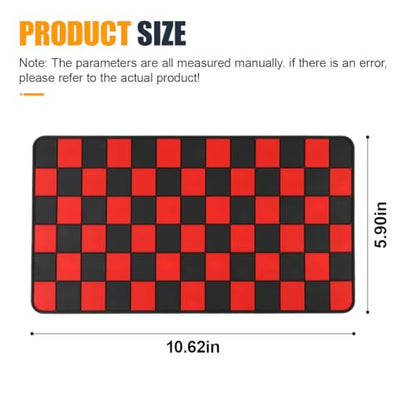 YoRise Car Dashboard Anti Slip Mat, 10.62'' × 5.90'' PVC Center Console Pad, Non-Slip Sticky Dash Mat, Washable Car Dashboard Gripping Pad for Phone, Glass, Key, GPS (Red) - color: Red