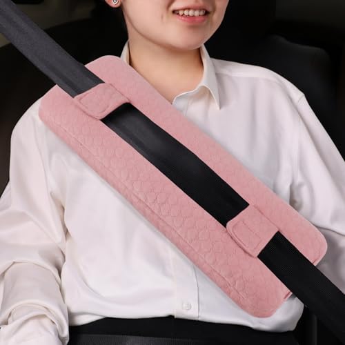 Seat Belt Pillow Post Surgery for Mastectomy and Heart Surgery, Mastectomy Recovery Supplies, Heart Operation Recovery Support Cushion for Chest Chemo Port, Recovering Gifts (Pink) - color: Pink