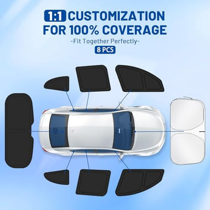 Car Window Shades Intended for Mercedes-Benz C-Class 2014-2021, Privacy Window Covers 8PCS for Side, Rear & Windshield, Car Shield Sunshade for Privacy Protection, Heat Blocking, Camping and Parking - size: for Mercedes-Benz C-Class 2014-2021