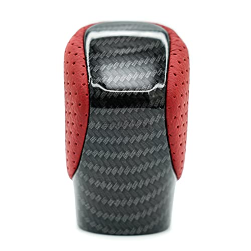 Gear Shift Knob Shifter for Lexus ES GS GX is NX RC RX 200t 300 350 3450h 450hL 350L (Circuit Red Leather/Carbon Fiber Pattern) - color: Circuit Red Leather / Carbon Fiber Pattern