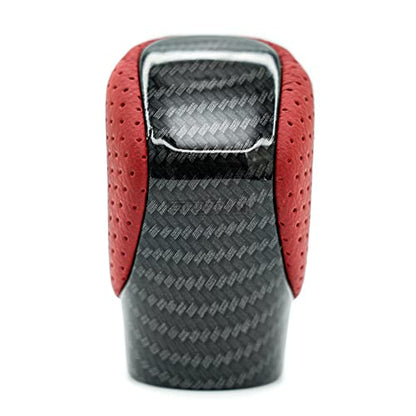 Gear Shift Knob Shifter for Lexus ES GS GX is NX RC RX 200t 300 350 3450h 450hL 350L (Circuit Red Leather/Carbon Fiber Pattern) - color: Circuit Red Leather / Carbon Fiber Pattern