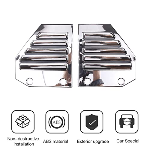2PCS Car Side Vent Cover Hood Intake Bezel Trim Molding Compatible with 2003-2009 Hummer H2,Side Scoop Hood Cover Car Exterior Accessories (Silver) - color: Silver
