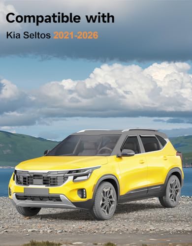 in-Channel Window Rain Guards Fit for Kia Seltos 2021-2026 Rain Guards Extra Durable Window Deflectors Visors Vent Visors Vent Shades Car Accessories -4 pcs - size: Fit for 2021-2026 Kia Seltos