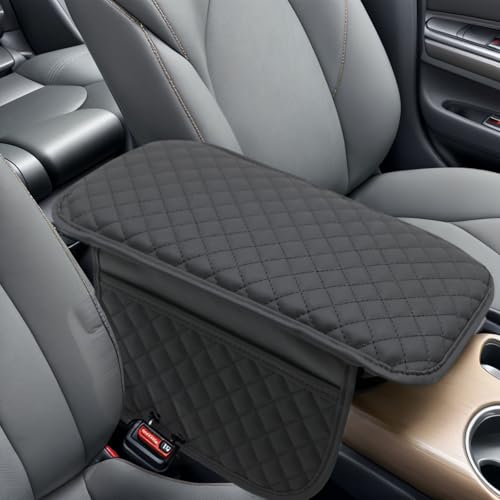 KAELTHAS Comfortable Car Center Console Cushion Armrest Dog Cat Paws Protect Cover Non-Slip with 2 Storage Bags for Cars SUVs CUVs Interior Accessories (Black, Long Narrow) - color: Black, size: S - 13 * 6.5 inches