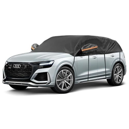 Half Car Cover SUV, Hail Protector Car Cover with Cotton Liner, Top Cover for Ice and Snow, All Weather Vehicle Body Cover for Sun, Rain, Dust, Fit SUV 190-200 inchs - size: SUV L(see size table)