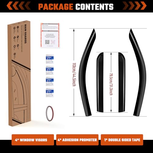 Rain Guards Compatible with Toyota Tacoma 2024-2026, Tape-on Durable Side Windows Wind Deflectors, out Channel 2024 2025 2026 Tacoma Rain Guard Black 4 PCS - size: 2024-2025 Toyota Tacoma (Tape-On)