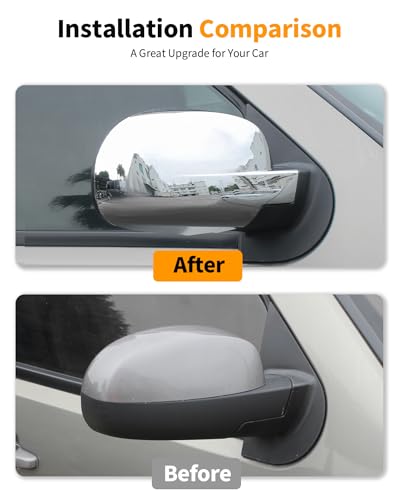 Chrome Fully Mirror Caps Covers Compatible with 2007-2014 Chevy Silverado GMC Sierra Avalanche Tahoe Suburban Yukon Escalade ESV Side View Door Mirror Cover Caps (Left Right) - color: Fully Caps Chrome