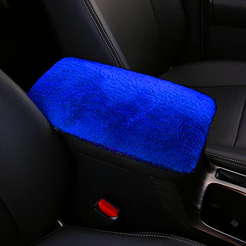 Fluffy Furry Armrest Cover for Car, Auto Center Console Cover Pad Car Soft Console Pad Wool Fur Armrest Seat Box Cover Protector Universal Fit for Most Vehicle, SUV (Royal Blue) - color: Royal blue
