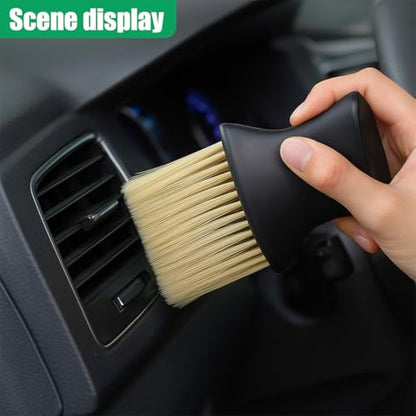 Car Interior Dust Brush, Soft Bristles Auto Exterior Cleaning Whisk Broom, No-Scratch Car Dashboard Detailing Brush, Vehicle Dusting Tool for Leather, Air Conditioner Vent (1PC) - size: 1PC