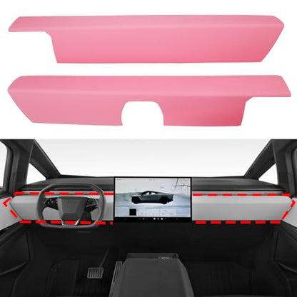 Barong for Tesla Cybertruck Accessoriess Interior Stickers Car Central Control Dashboard Panel Cover Trim Frame Decal Pink 2 Pieces - color: Central Control Dashboard Panel Cover 2pcs