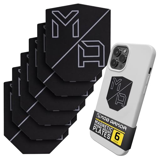 Mob Armor MobNetic Plate - Magnetic Phone Mounting Plate - 0.02inch Thick Metal - iPhone & Android Smartphone Compatible - 3M VHB Adhesive Cars Trucks Motorcycles & Extreme Sport Plate Magnet (6 Pack) - size: 6 Pack