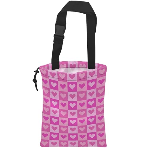 Car Trash Bag Hanging Pink Love Car Trash Can Waterproof Garbage Bag Hanging for Car Back Seat with Adjustable Straps and Drawstring for Car Accessories Vehicle Travelling - color: Pink Love