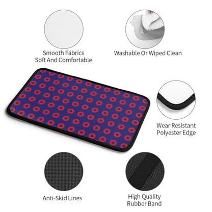 Phish Red Donut Circles On Blue Auto Center Console Cover Universal Car Armrest Pad Waterproof Women Men Automotive Interior Accessories for Most Vehicle SUV - color: Phish Red Donut Circles On Blue