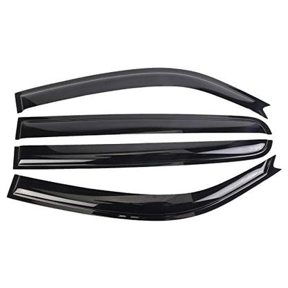 Window Vent Visors Deflectors Rain Guards 4 Piece Set for 2007-2021 Trucks Toyota Tundra Crew Cab 94309 - size: 2007-2021 Trucks Toyota Tundra