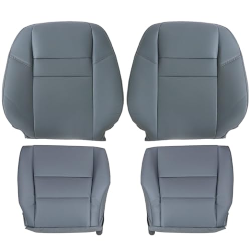 NLQR Driver and Passenger Side Bottom & Top Lean Back Replacement Seat Covers Leather Dark Gray Compatible with Honda CRV 2007 2008 2009 2010 2011 - color: Gray