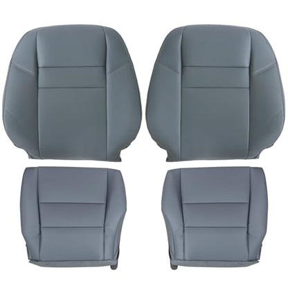 NLQR Driver and Passenger Side Bottom & Top Lean Back Replacement Seat Covers Leather Dark Gray Compatible with Honda CRV 2007 2008 2009 2010 2011 - color: Gray