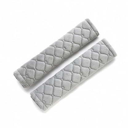 2 Pack Soft Car Seat Belt Shoulder Pads, Comfort Seatbelt Covers, Universal Fit for Cars, SUV, Backpack, Protect Neck and Shoulder from Rubbing (Grey)