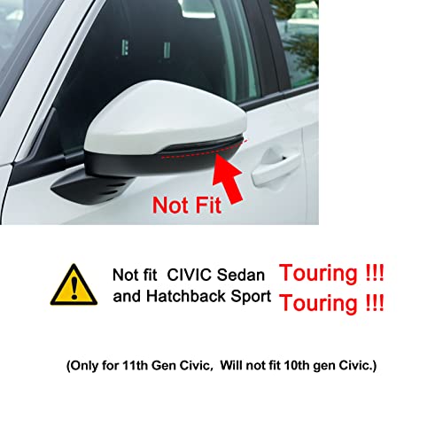 Thenice for 11th Gen Civic Rearview Mirror Cover Side Rear View Mirror Protector Compatible with Honda Civic 2022 2023 2024 2025 2026 -Glossy Black
