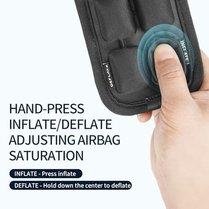 JFT Shoulder Strap Pad 3D Air Cushion Adjustable Air Pressure Suitable for All Kinds of Backpacks 2Pcs(Black) - size: Four Rows