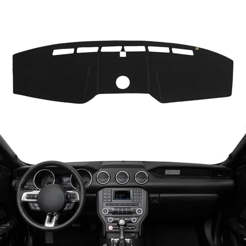Dashboard Cover Dash Mat Fit for Fo-rd Mustang 2023-2015 (Not Fit Mustang Mach-E),Car Dash Board Mat Anti-Glare Carpet,Non-Slip Pad Sunshield Protector (Black) - color: Black, size: Fit 15-23 Mustang - (Black)