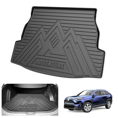 Powerty Trunk Mat for Toyota RAV4 2019-2025 Accessories(Include Hybrid&Gasoline), All Weather Cargo Mat TPE Cargo Liner Replacement for Rav4 Rear Trunk Liner,Black - size: Cargo Mat｜For｜19-25｜Toyota Rav4